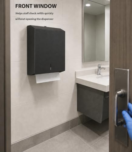 Paper Towel Dispenser Wall Mount - Multifold Trifold Paper Towel Dispensers - color: 3812-black
