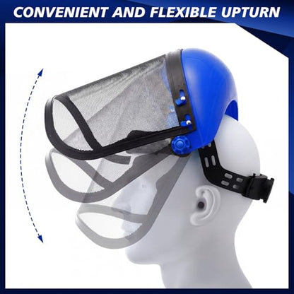 Sabary Safety Face Shield with Mesh Visor for Men, Black,Blue - color: Black,blue