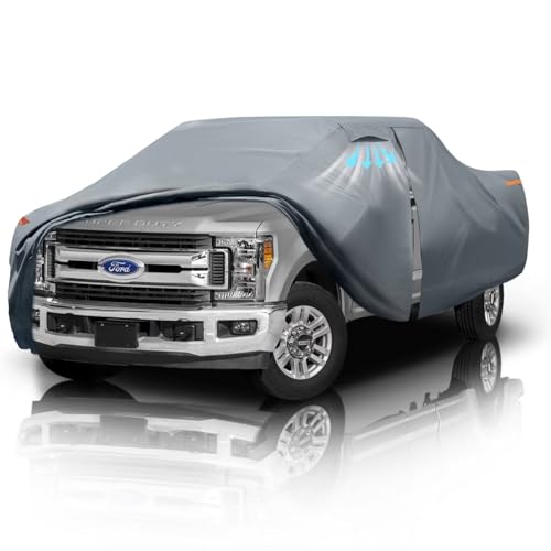 Ford F-150 Truck Cover Custom Fit 1997-2026 Super Cab Short Bed(6.5') with Door Zipper, 10 Layers Outdoor Pickup Truck Cover Waterproof All Weather, Car Tarp for Wind Dust Sun etc Protection. - size: Custom fit Ford F-150 Super Cab SB