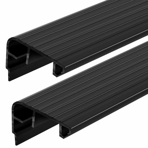 2 Pcs 72" L Fixed Vinyl Sill Threshold Cap 1-5/32 Inches High, Black - color: Black, size: 1-5/32,72 Inch
