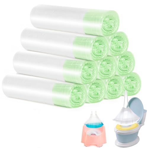 Tebery 100 Pack Portable Potty Chair Liners with Drawstring, Potty Bags Liners Disposable for Baby Toilet Potty Training Seat - size: 100 Count (Pack of 1)