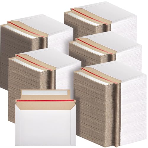 Affrolling 200 Pcs 6.5 x 4.5 Inch Rigid Photo Mailers Cardboard, White - color: White, size: 6.5 x 4.5 inch