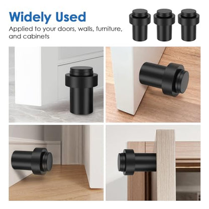24 Pack Stainless Steel Door Stoppers, Cylindrical Floor Mounted Door Stops
