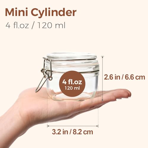ComSaf Small Glass Spice Jars with Airtight Lids 4 oz 12 Pack Mason Pantry - size: 4 fl oz x 12
