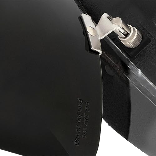 Sellstrom DP4 Face Shield - Lightweight Mask with High Impact Crown & Ratchet Headgear for Work, Grinding, Plasma/Flame Cutting - ANSI Z87.1 - Clear Anti Fog Polycarbonate Window - UV/IR Flip Up Visor - style: Shade 6 Infrared Visor W/ Chinguard