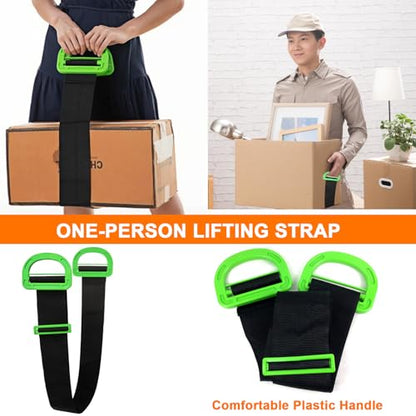Moving Straps, 2-Person Adjustable Shoulder Moving Lifting Straps and 1-Person Handle Lifting System, Safety Easily for Moving Furniture, Appliances, Mattresses Heavy Objects up to 880lbs - color: Orange