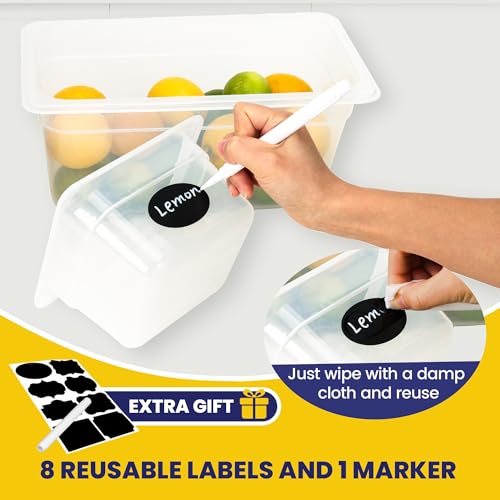 BIEAMA 6 Pack 1/3 Size 4" Deep Food Pans with Lids, Translucent - color: 1/3 Size, size: 4" Deep