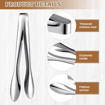 2 Pack Silver Polished Serving Tongs 9 Inch - color: Silver, size: 9 Inch