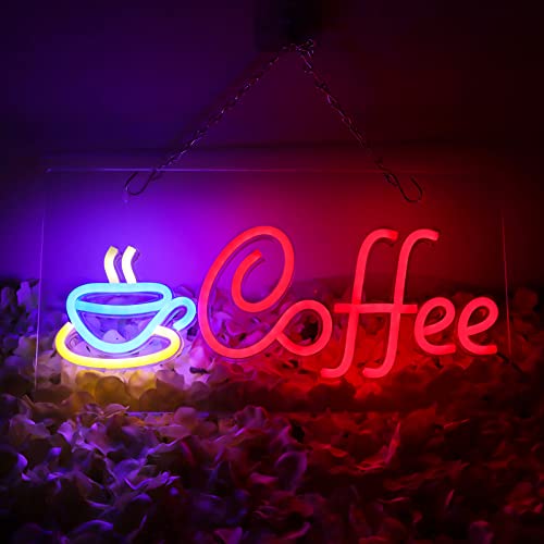 Coffee Neon Signs for Wall Decor Led Lights for Coffee Bar Led Sign Room Decor Aesthetic Suitable for Living Room Bistro Cafe Shop Man Cave Party Christmas Halloween 5V Usb Power - color: Coffee