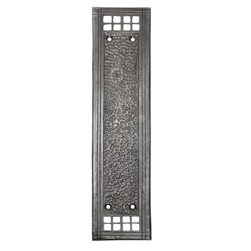 SKANDH Heavy Duty Iron Push Plate | Rust-Resistant Black Door Push Plate for Home, Office & Commercial Use | Durable Metal Door Protector with Screws | Stylish Hardware Fitting (Antique Pewter)