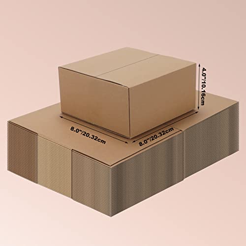 Edenseelake 40 Pack 8x8x4 inches Shipping Boxes Small Cardboard Boxes for Packing, Moving, Mailing, Brown - color: 40 packs（Brown), size: 8x8x4 inch