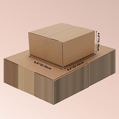 Edenseelake 40 Pack 8x8x4 inches Shipping Boxes Small Cardboard Boxes for Packing, Moving, Mailing, Brown - color: 40 packs（Brown), size: 8x8x4 inch