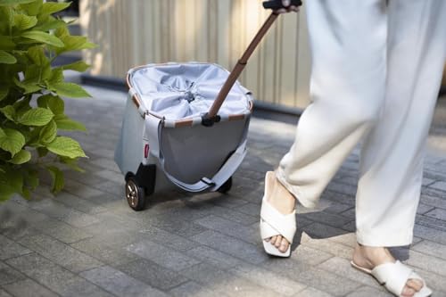 reisenthel carrycruiser Twist Sky Rose - Portable Shopping Trolley with Sturdy Aluminum Frame, Shoulder Strap and Removable mesh Inner Bag -Water-Repellent - color: Sky Rose