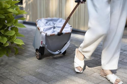 reisenthel carrycruiser Twist Sky Rose - Portable Shopping Trolley with Sturdy Aluminum Frame, Shoulder Strap and Removable mesh Inner Bag -Water-Repellent - color: Sky Rose
