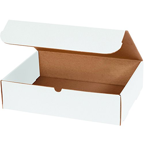 Box USA Mailer Boxes Medium 15 1/8"L x 11 1/8"W x 4"H 50-Pack - Corrugated Cardboard Box for Shipping, Moving, Mailing, Packing, Packaging and Storage - size: 15x11x4" 50-Pack White