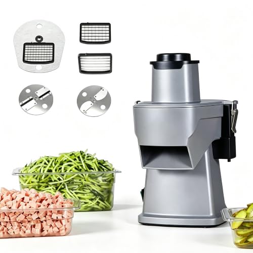 4 in 1 Electric Vegetable Chopper 110V Electric Vegetable Slicer Dicer Shredder & Strip Cutter with Multi Stainless Steels Blades 200W Electric Vegetable Slicer