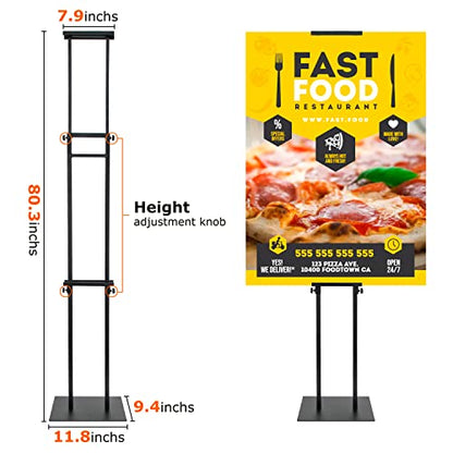 Poster Holder for Display, Adjustable Pedestal Sign Stand Up to 78 Inches