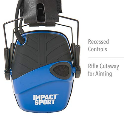 Howard Leight by Honeywell Impact Sport Sound Amplification Electronic Shooting Earmuff, Real Blue - color: Classic Real Blue, size: Medium