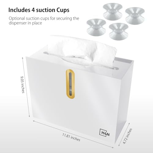 H4N Multifold Paper Towel Dispenser Countertop - Commercial Single Sheet Hand Towel Holder, Compact Acrylic Design for Home, Office, Restaurant Bathrooms - White - color: White