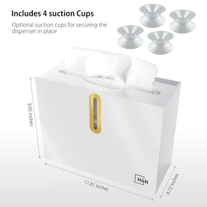 H4N Multifold Paper Towel Dispenser Countertop - Commercial Single Sheet Hand Towel Holder, Compact Acrylic Design for Home, Office, Restaurant Bathrooms - White - color: White
