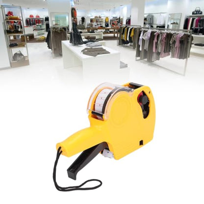 Walfront Manual Labeling Machine, Red 8 Digits Pricing Gun Kit, Manual Labeling Machine, Price Marking Tool with Spare Ink, Pricemarker Labels(Yellow)
