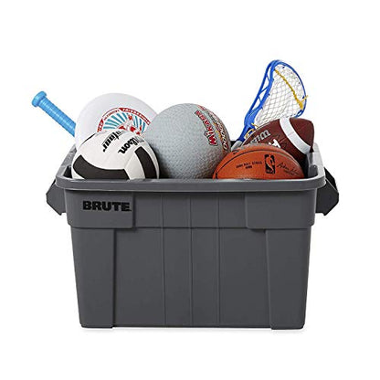 Rubbermaid Commercial Products BRUTE Tote Storage Container with Lid-included, 14-Gallon, White, Reusable Boxes for Moving/Storing in Garage/Basement/Attic/Jobsite/Truck/Camping - color: White