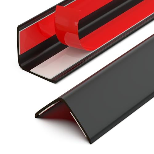 Wall Corner Protector, Walls Edge Protector, Self-Adhesive Wall Corner Guards, PVC Double Side Edge Protector, Furniture Stairs Guard (Black, 2pcs x 35.4" L x 1.97" W) - color: Black, size: 1.97inx35.4in