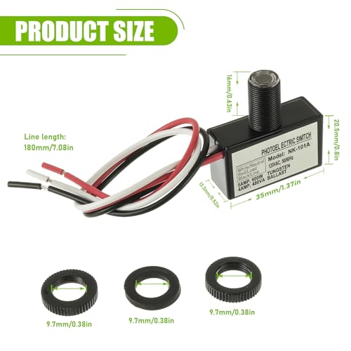 105V-130V AC Photocell Light Sensor Light Control Sensor Photoelectric Switch Dusk to Dawn Sensor with Automatic Illumination Detection Circuit for Outdoor Lighting Photoelectric Switch,3 Pack - size: 3 Pack