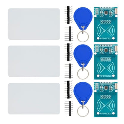 Gebildet 3pcs RFID Kit: RC522 RF IC Card Sensor Module with S50 Blank Cards and Keychains, Compatible with DIY Electronic Boards - color: RC522 RF