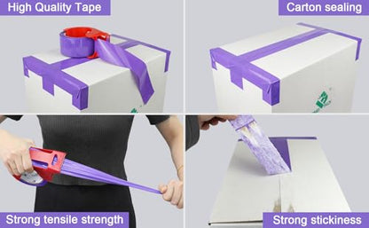 BOMEI PACK 6 Rolls Purple Heavy Duty Packing Tape,1.88 Inches x 60Yards - color: purple