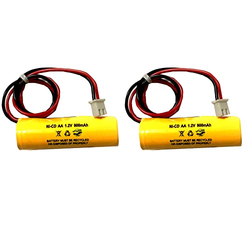 (2 Pack) AA900mAh 1.2V Unitech BST DAA900BT AA Ni-CD 900mAh MINBO AA-1000 Exit Sign Emergency Light KR-AA900MAH Batteryhawk LLC Fire Exit Battery - color: 129BHJC2P