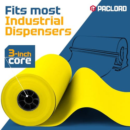 USA Made 18" x 8640" (720 ft) Yellow Kraft Paper Roll, Large Size - color: Yellow, size: 1 Roll
