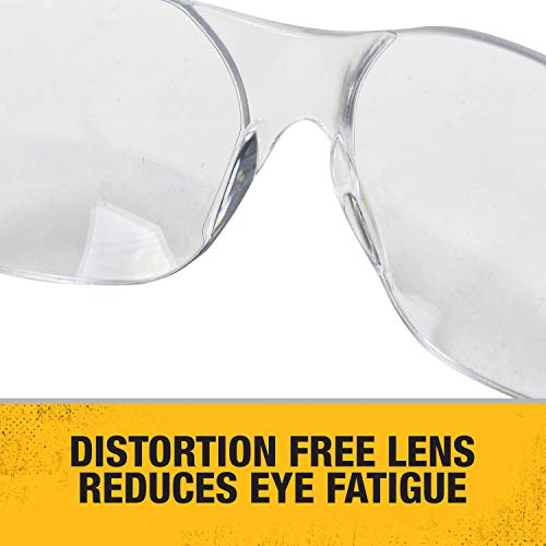 DEWALT DPG54-1D Protector Clear High Performance Lightweight Protective Safety Glasses with Wraparound Frame (Pack of 2) - size: One Size (Pack of 2)