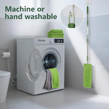 Masthome Microfiber Flat Mop for Hardwood, Laminate Floor Cleaning - color: Green Professional