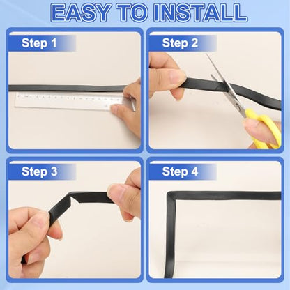 YOKIVE Clear Rubber U Channel Edge Trim, Silicone Door Seal Strip 1/4" Slot Fit for 7/32"-9/32" Edge | Metal Edge Guard Protector Great for Plywood, Glass, Sheet Metal (10-Feet)