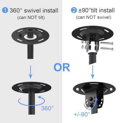 Suptek Ceiling TV Wall Mount Fits 37-75 inch LCD LED Plasma Monitor Flat Panel Screen Display with VESA 600x400 (Max) Loaded up to 132lbs Height Adjustable MC5602 - size: Max 75" TV