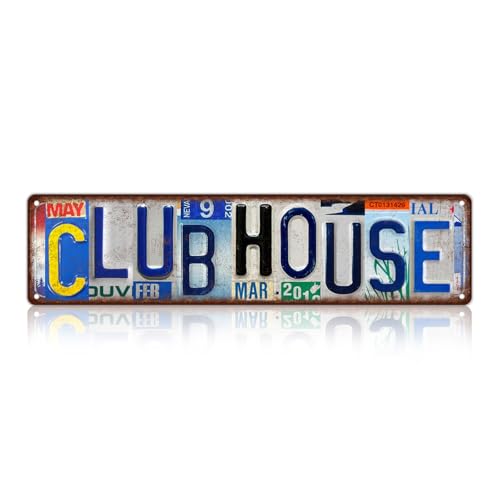 Vintage Club House Street Sign Wall Decor Metal Tin Signs - color: St-F-02
