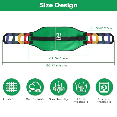 Transfer Sling,Transfer Belt for Elderly & disabled,Gait Belts for Seniors,Heavy Duty Patient Safety Belt,Mobility Standing&Lifting Aid for Disabled,Injured,Elderly,Safely Move from Bed and Wheelchair - color: Green-c