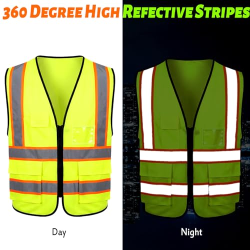 EBOOT 20 Pack Safety Vest High Visibility Reflective, Fluorescent Green - color: Fluorescent Green