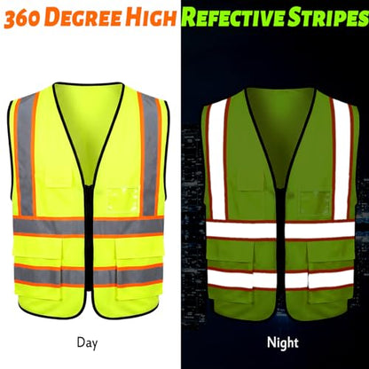 EBOOT 20 Pack Safety Vest High Visibility Reflective, Fluorescent Green - color: Fluorescent Green