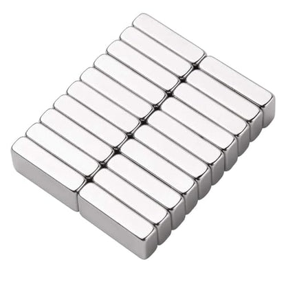 Strong Rare-Earth Neodymium Magnets, Heavy Duty Stick Magnets, Strong Pull, 20 x 10 x 5 mm, 20 Pack - size: 20x10x5 mm