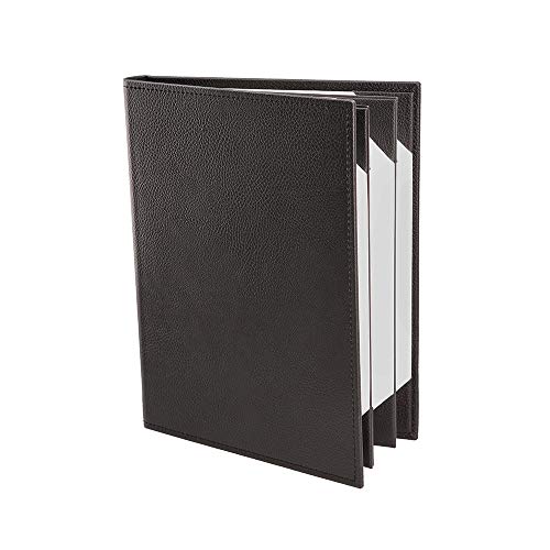 Menu Covers Made of Premium Faux Leather (10-Pack) - 8.5" X 11" - 6 Views - Black - color: Black, size: 6 Views
