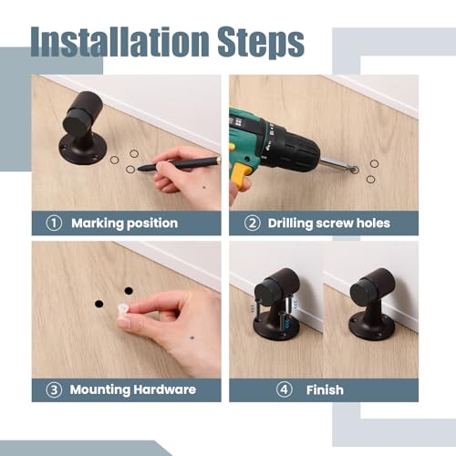 Yaocom 1 Pack Heavy Duty Floor Mounted Door Stop 3 in Aluminum Commercial Grade Door Stopper with Rubber Bumper & Stainless Steel Screws (Oil Rubbed Bronze) - color: Oil Rubbed Bronze