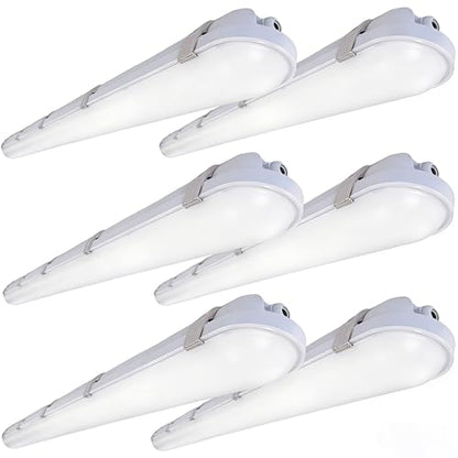 Zaltris 4FT Vapor Tight LED Lights, 60/50/40W, 3/4/5000K Adjustable, 6 Pack