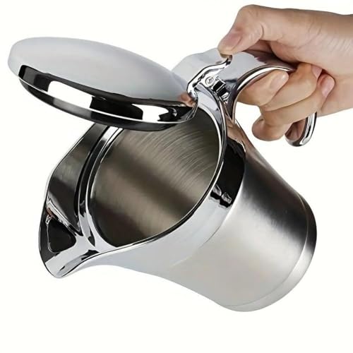 Double Insulated Gravy Boat – Stainless Steel Sauce Jug with Hinged Lid
