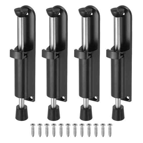 uxcell 4Pcs Kickdown Door Stop for Ground Gap 0-45mm Black - color: Black, size: for 0-45mm