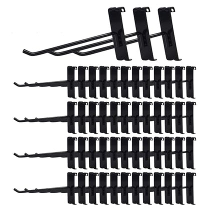 Gridwall Hooks 6 Inch,50PC Display Hooks for Grid Wall Heavy Duty Gridwall Hook for Grid Wall Panel Gridwall Peg Hook Black - size: 6''