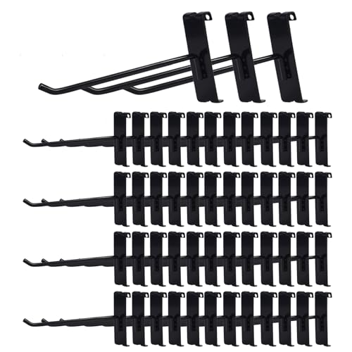 Gridwall Hooks 6 Inch,50PC Display Hooks for Grid Wall Heavy Duty Gridwall Hook for Grid Wall Panel Gridwall Peg Hook Black - size: 6''