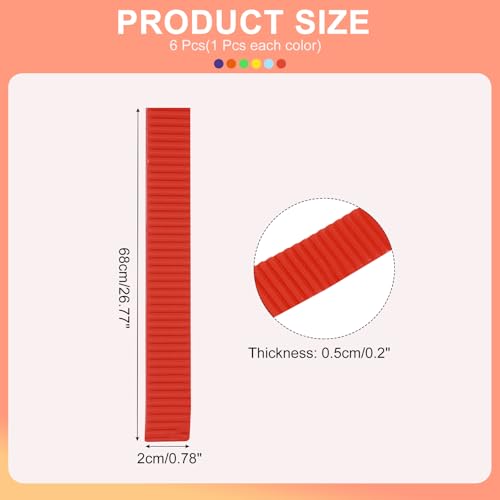 Corrugated Cardboard Paper Sheets, Corrugated Paper Cardboard Inserts [for Craft and DIY Projects] - 0.8x26.7 Inch/Rainbow Series 6 Assorted Colors/1 Set - color: Red/Bright Green/Sky Blue/Yellow/Deep Purple/Orange Red