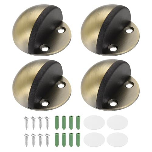 uxcell 4Pack Low Dome Floor Door Stop 45mm Dia. Stainless Steel, Bronze - color: Bronze